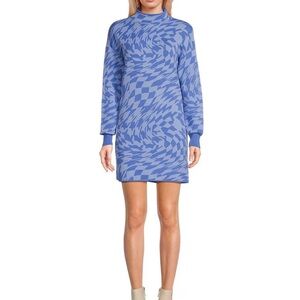 NWT Gianni Bini GB Geometric Swirl Sweater Dress Girls Sz S  Long Sleeve Blue
